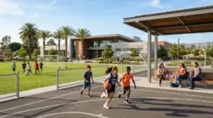 Families and kids playing sports