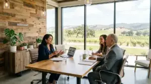 Consultant meeting clients